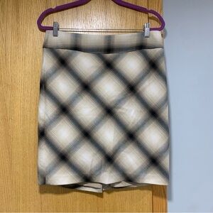 The Limited Beige Gray Plaid Pattern Pencil Skirt - Size 10
